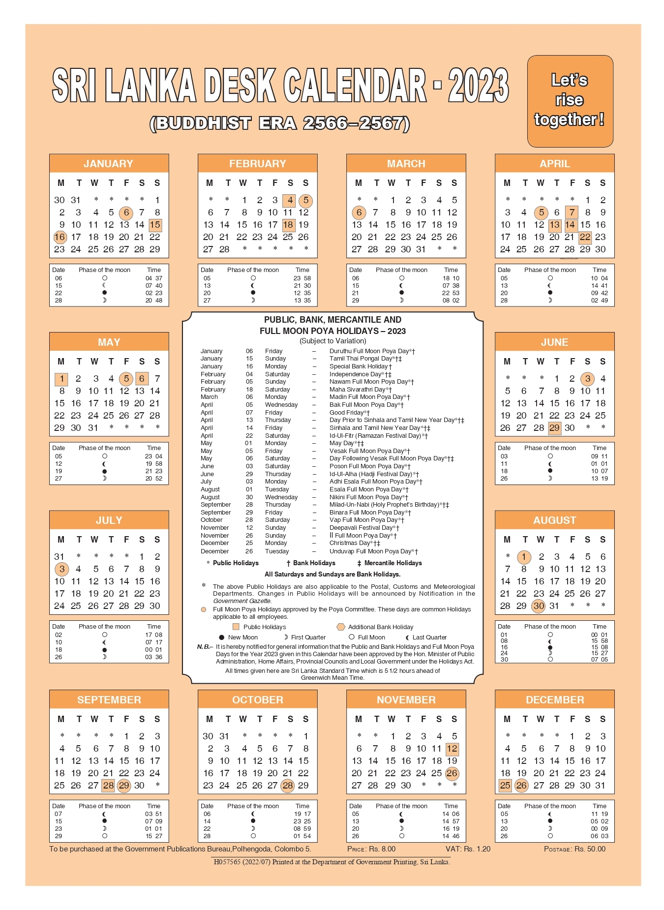 desk-calendars-2023-sri-lanka-department-of-government-printing